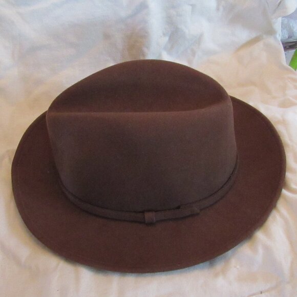 Vintage Schumann Sullivan of New Haven CT Crusher Brown Fedora 100% Wool Medium - Picture 5 of 8